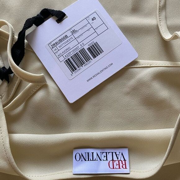 RED VALENTINO Dress Slip NWT Crepe Chemise Neutral Champagne Size 4 - Picture 5 of 8